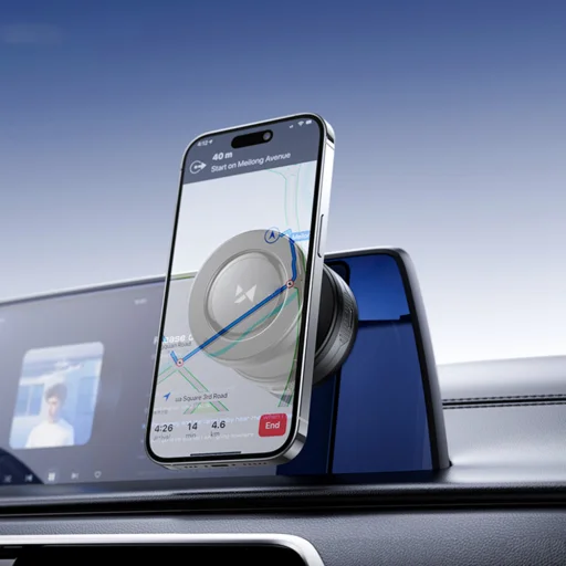 Wozinsky WUSQ-01 műszerfalra erősíthető autós telefontartó Qi töltővel MagSafe kompatibilis - fekete - 5