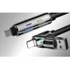 USB-C/USB-A - USB-C/Lightning 4 az 1-ben kábel 1,2m 240W RGB (fekete), thumbnail