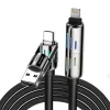 USB-C/USB-A - USB-C/Lightning 4 az 1-ben kábel 1,2m 240W RGB (fekete), thumbnail