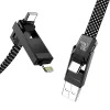 BlitzWolf BW-HDC7 4 az 1-ben USB-C+USB+Lightning kábel 240W 1,2m (fekete) - 4