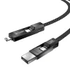 BlitzWolf BW-HDC7 4 az 1-ben USB-C+USB+Lightning kábel 240W 1,2m (fekete) - 5