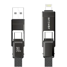 BlitzWolf BW-HDC7 4 az 1-ben USB-C+USB+Lightning kábel 240W 1,2m (fekete)