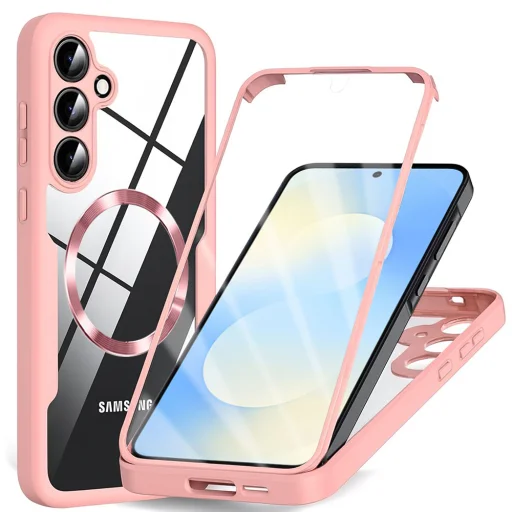 Samsung Galaxy S25 FE Pink Techsuit - ColorVerse 360 MagSafe Series + Képernyővédő tok - 1