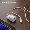 Fixed Wall Charger Mini (FIXCG30M-CC-WH) GaN Type-C PD 3.0 30W Kompakt Kivitel, Type-C Kábellel, 1m Fehér thumbnail