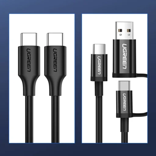 Ugreen US286 USB-C - USB-C PD QC 3A 480Mb/s 2m kábel - fekete - 10