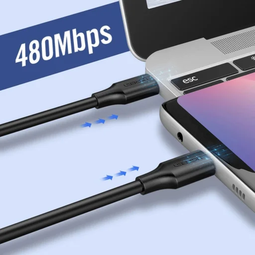 Ugreen US286 USB-C - USB-C PD QC 3A 480Mb/s 2m kábel - fekete - 6