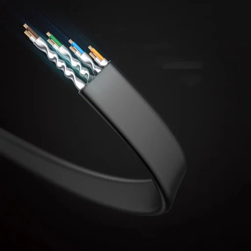 Ugreen LAN kábel Ethernet Cat.8 U/FTP lapos 2m fekete (NW134), Hálózati Kábelek - 10