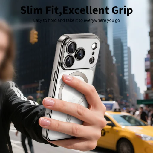 iPhone 17 Pro Max Tech-protect Magflex Magsafe tok csillogó ezüst - 5