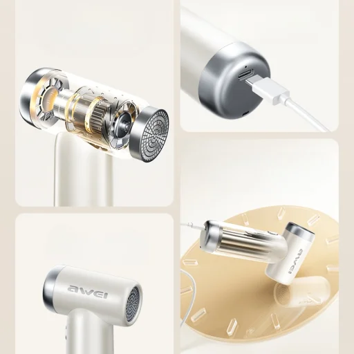 AWEI F40 3 az 1-ben 3300mAh multifunkciós ventilátor Fehér - 7