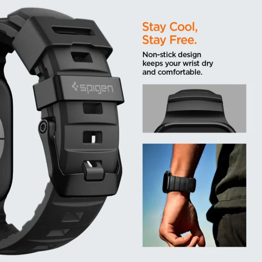 Apple Watch 8 / 9 / 10 / 11 / SE / Ultra (44 / 45 / 46 / 49 mm) Spigen WBS2 szíj fekete - 15