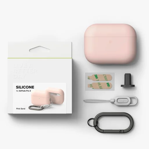 Apple AirPods Pro 3 Ringke Szilikon Rózsaszín Homok tok - 6