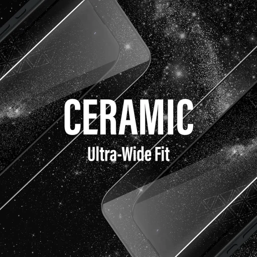 iPhone 17 / iPhone 16 Pro Fekete PanzerGlass® Ultra-Wide Fit Ceramic II Képernyővédő EasyAlignerrel üvegfólia - 3