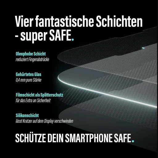 iPhone 17 Pro Max PanzerGlass® - SAFE. Ultra-Wide Fit Képernyővédő EasyAligner-rel - Átlátszó üvegfólia - 11