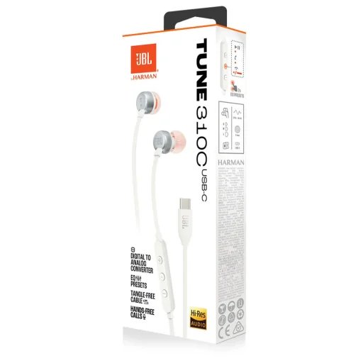 JBL Tune 310C In-Ear USB-C Fülhallgatók Fehér - 7