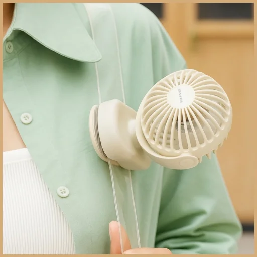 Mini desk fan AWEI F45 with clip 1200mAh white - 6