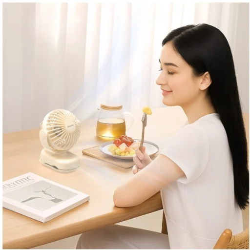 Mini desk fan AWEI F45 with clip 1200mAh white - 12