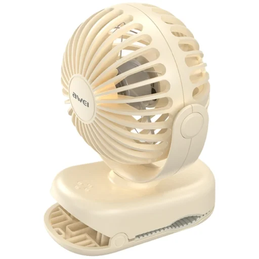 Mini desk fan AWEI F45 with clip 1200mAh white - 3
