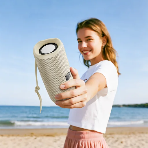 Borofone Hordozható Bluetooth Hangszóró BR100 Joy bézs - 3