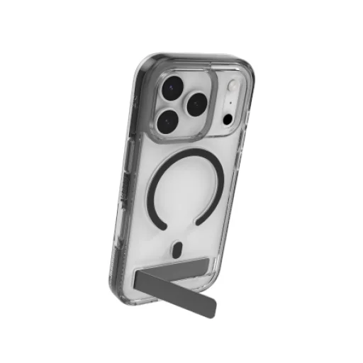 ZAGG Santa Cruz Snap KS MagSafe tok állvánnyal iPhone 17 Pro-hoz - Átlátszó és fekete tok - 3