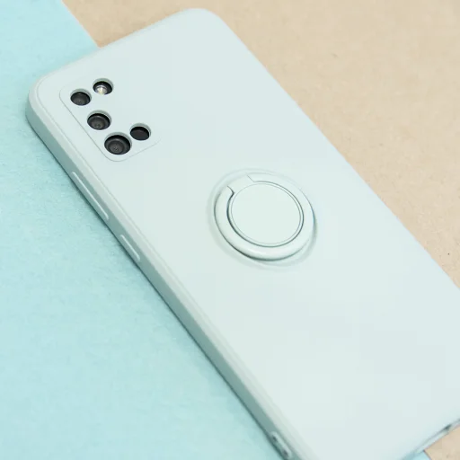 Xiaomi Redmi 10/Redmi Note 11 4G Szilikon tok hátlapi gyűrűvel világos zöld - 9