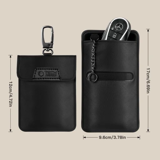 Tech-Protect KLR400 Klatka Faradaya Pouch Keyless Rfid Jeltolvajlás Elleni Tok Fekete/fekete - 10