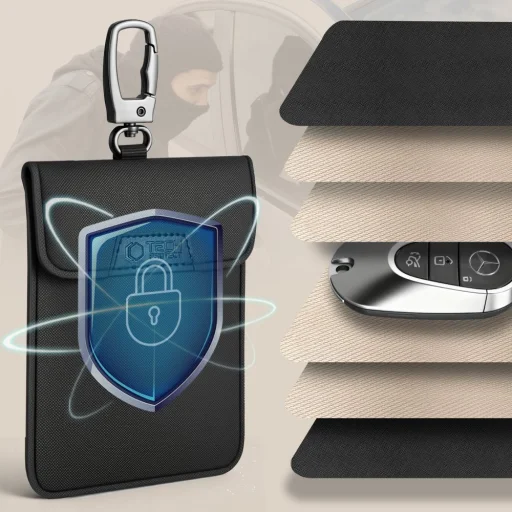 Tech-Protect KLR400 Klatka Faradaya Pouch Keyless Rfid Jeltolvajlás Elleni Tok Fekete/fekete - 4