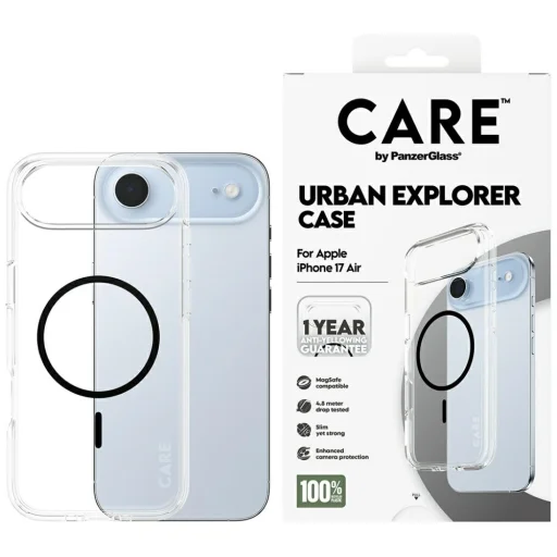 CARE by PanzerGlass Flagship Urban Explorer tok MagSafe kompatibilitással - Átlátszó iPhone 17 Air tok - 1