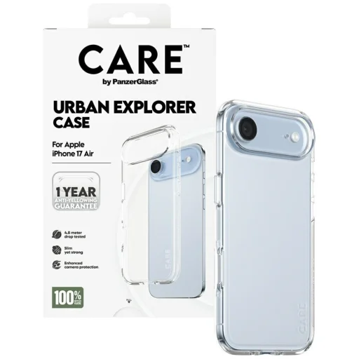 CARE by PanzerGlass Zászlóshajó Városi Felfedező Tok Átlátszó Kerettel iPhone Air - Átlátszó tok - 4