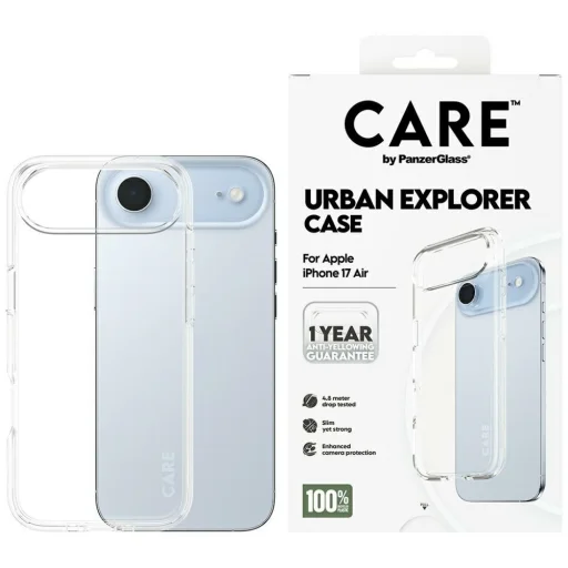 CARE by PanzerGlass Zászlóshajó Városi Felfedező Tok Átlátszó Kerettel iPhone Air - Átlátszó tok - 1