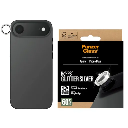 PanzerGlass Hoops Glitter Tempered Glass Lens Screen Protector for iPhone Air - Silver - 7