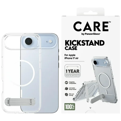 CARE by PanzerGlass Feature tok kitámasztóval és MagSafe támogatással iPhone Airhez - Átlátszó tok - 1