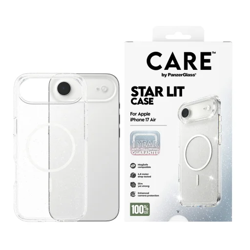 CARE by PanzerGlass Flagship Urban Explorer tok Fehér MagSafe-fel iPhone Air - Átlátszó Csillogó - 7
