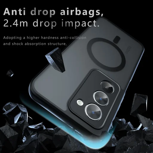 Xiaomi Redmi 15 4G / Redmi 15 5G - Techsuit PureFrost MagSafe - Matt Fekete tok - 4