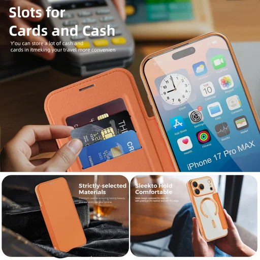 iPhone 17 Pro Orange Techsuit SmartMag Book tok - 5