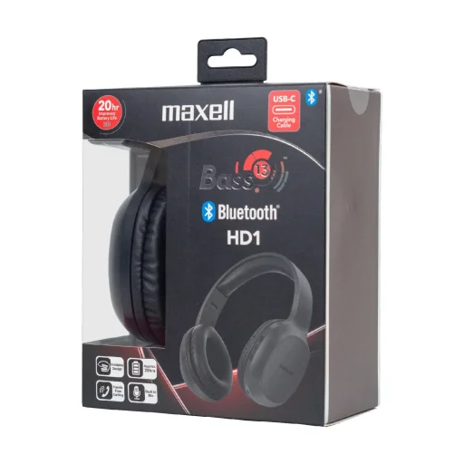 Maxell 304024.00.CN BASS13 HD1 vezeték nélküli fejhallgató, Bluetooth, összehajtható, 90dB, akkumulátor, mikrofon - 2