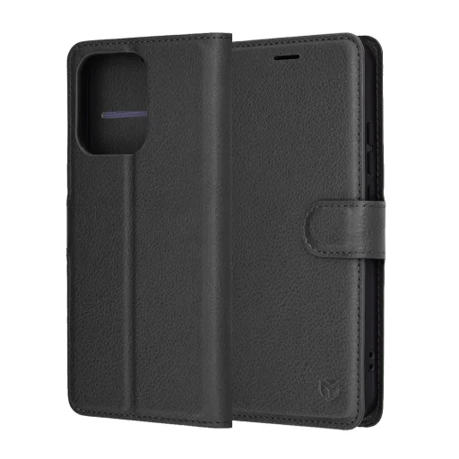 Oppo Reno14 F Fekete Techsuit - Leather Folio tok - 6
