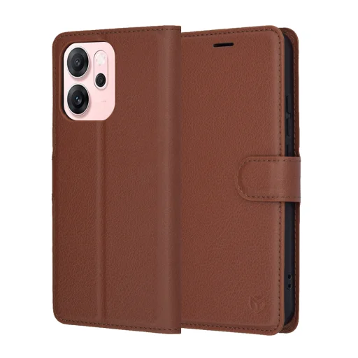 Oppo Reno14 F Barna Techsuit - Leather Folio tok. - 1