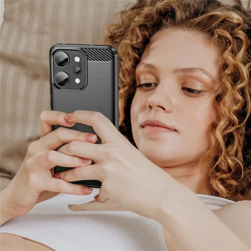 Oppo Reno14 Pro Fekete Techsuit - Carbon Silicone tok - 6