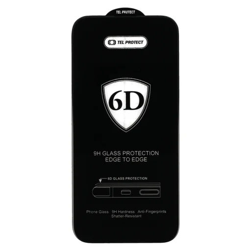 Tel Protect Full Glue 6D Edzett Üveg OPPO A40 Fekete üvegfólia - 3