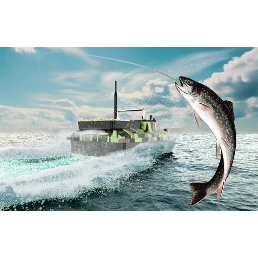 Flytec V050 etetőhajó (terepmintás zöld) 12000mah - 6