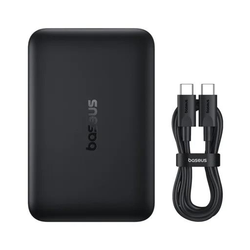  Baseus EnerFill FM11 Ultra-Mini 10000mAh 22.5W MagSafe Kompatibilis Power Bank Baseus Simple USB-C 20V/3A 30 cm Kábellel - Fekete - 2