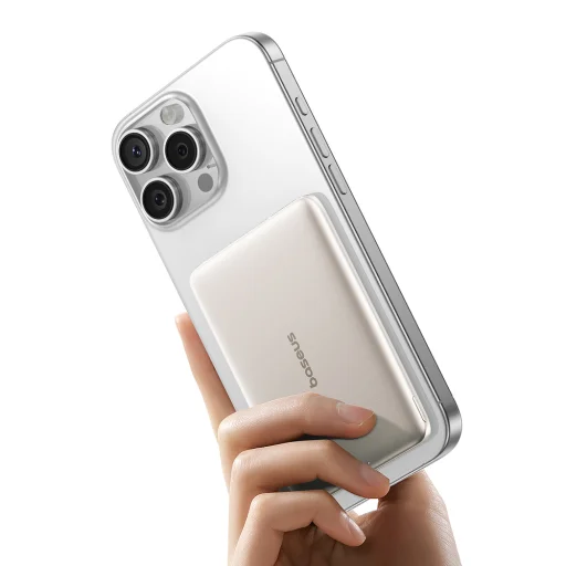  Baseus PicoGo AM41 Ultra-Vékony 5000mAh 20W MagSafe Kompatibilis Power Bank Baseus Egyszerű USB-C 60W 30cm Kábellel - Titánium - 2