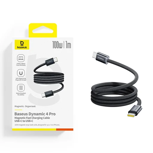 Baseus Dynamic 4 Pro Fast USB-C Kábel - USB-C 100W 1m - Fekete - 4