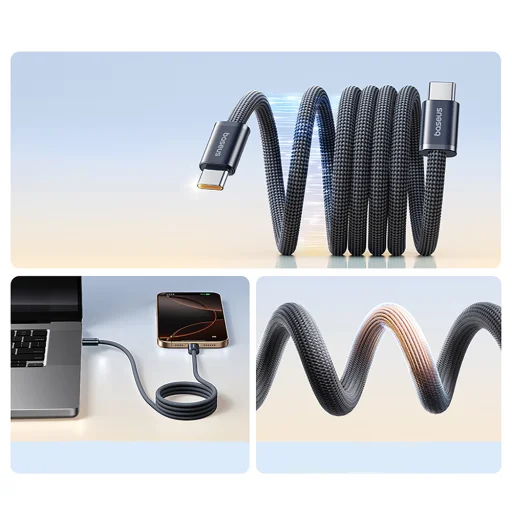 Baseus Dynamic 4 Pro Fast USB-C Kábel - USB-C 100W 1m - Fekete - 5