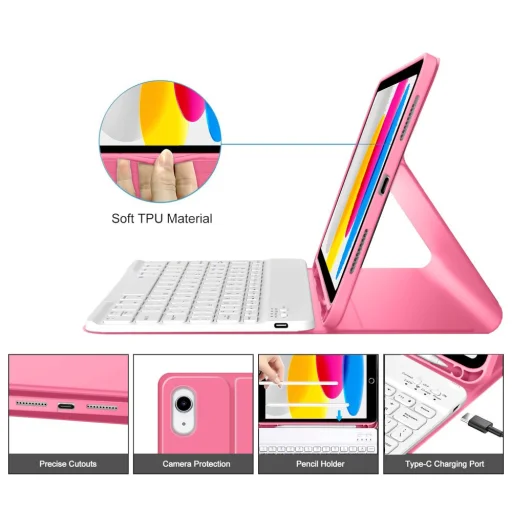 iPad 10.9” 2022 / 11” 2025 tok Tech-protect Sc Pen + Keyboard Magenta - 5