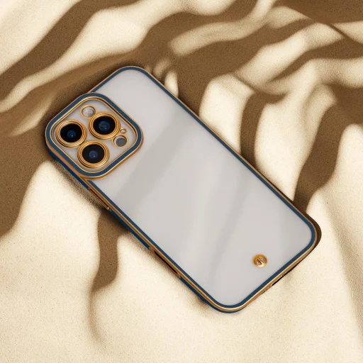 iPhone 13 tok, Selymes Arany tok kék - 5