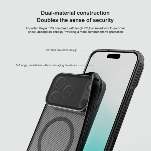 Nillkin CamShield Prop mágneses tok Apple iPhone 17 Pro Max átlátszó fekete tok - 6