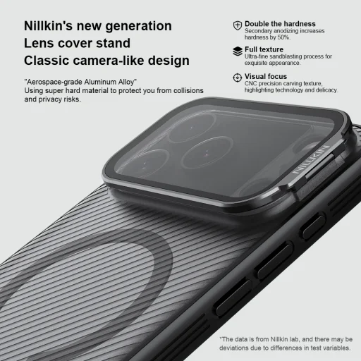 Nillkin CamShield Prop mágneses tok Apple iPhone 17 Pro Max átlátszó fekete tok - 4