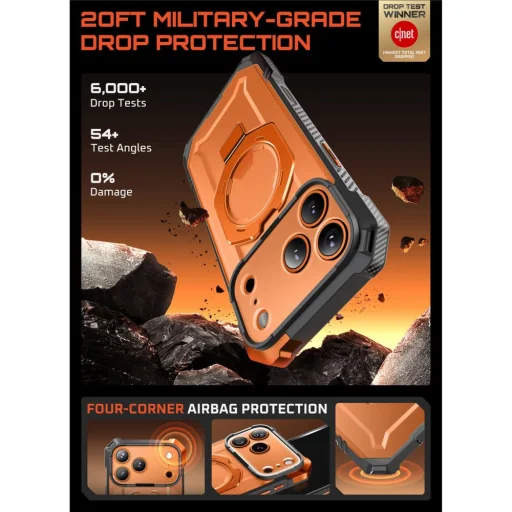 iPhone 17 Pro Supcase Ub Grip Mag Magsafe tok Átlátszó/Korall - 4