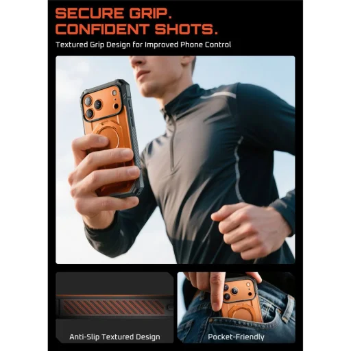 iPhone 17 Pro Max Supcase Ub Grip Pro Mag Magsafe tok Átlátszó/korall - 7